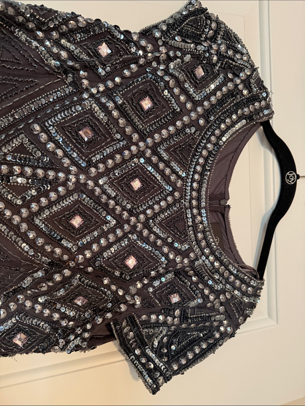 Adrianna Papell Grey Beaded Mini Dress - Picture 2 of 8